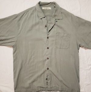Tommy Bahama Mens L Short Sleeve Shirt Army Green